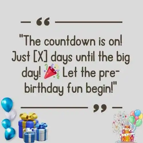 Countdown Birthday Captions